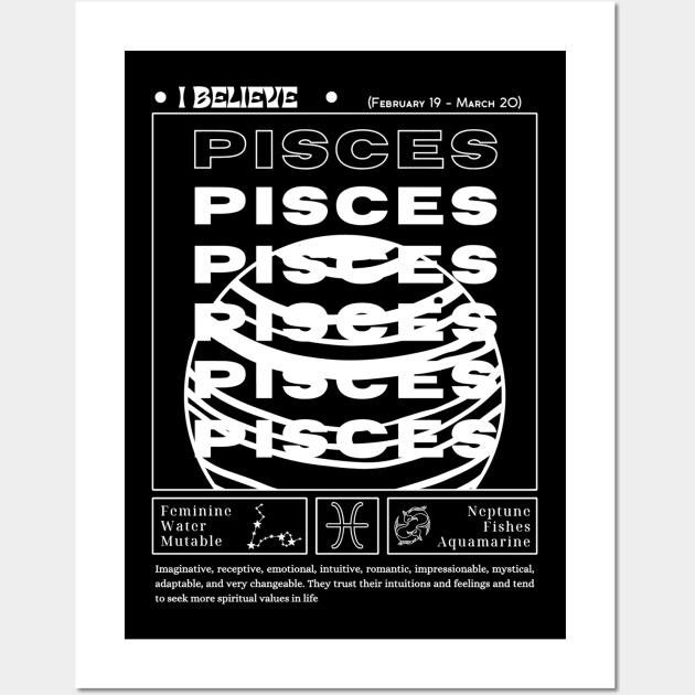 Pisces zodiac sign Wall Art by Alfon Chappel